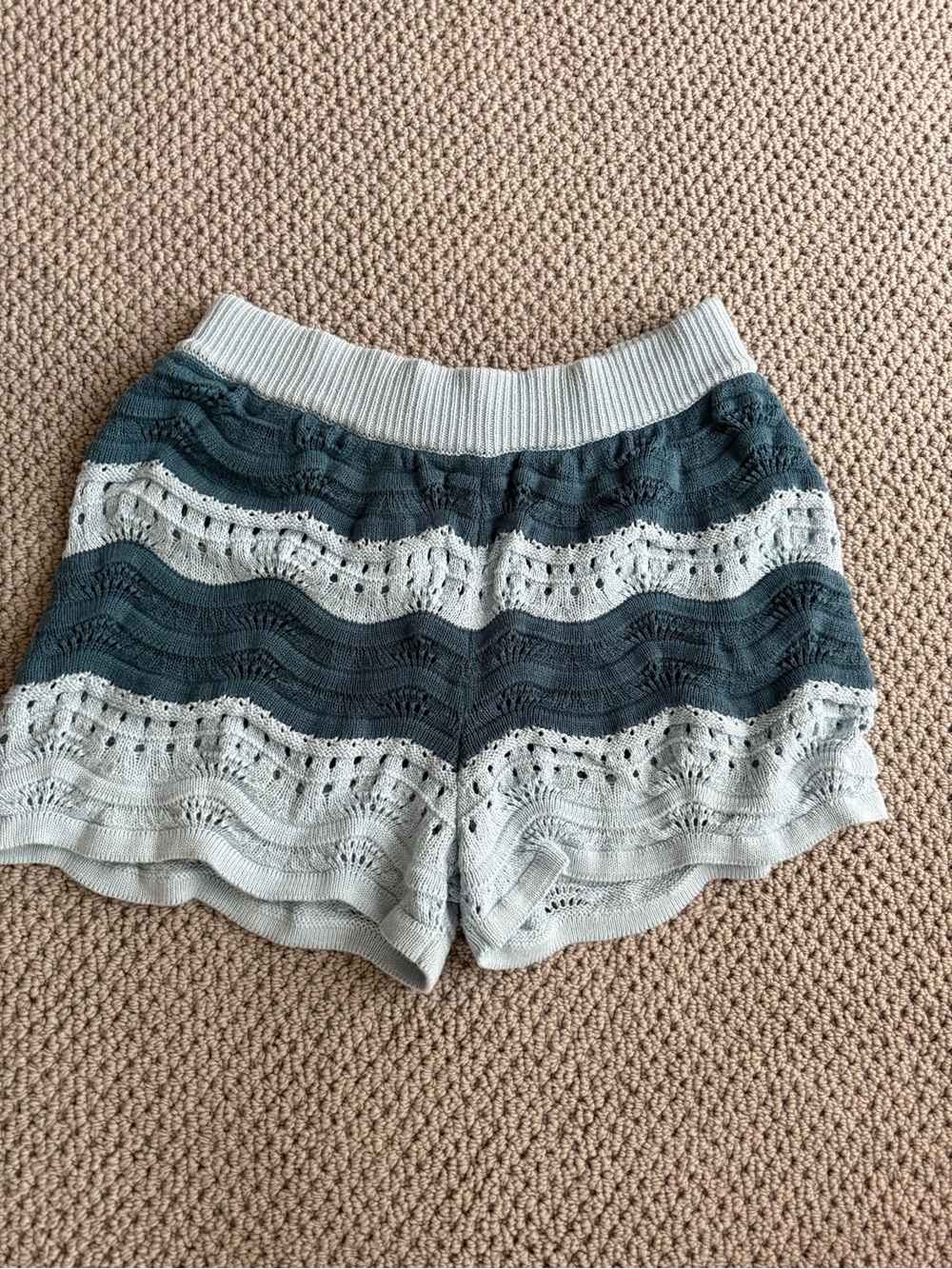 Anthropologie Wave-Striped Knit Shorts